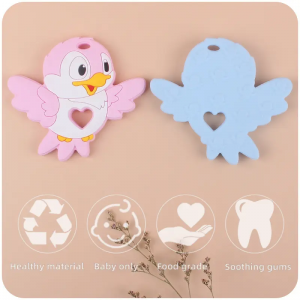 Baby Toy Accessories Bpa Free Baby Toys Cartoon Bird Animals Diy Necklace Pendant Silicone Baby Teethers