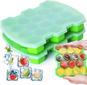 Honeycomb Silicone Ice Molds Silicone Ice Tray with Lids