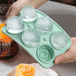 Ice Cube Tray, Mikiwon 2 inch Rose Ice Cube Trays With Covers