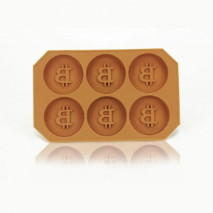BM14 BitCoint Shaped Silicone Bpa-free Ice Cube Tray Molds With Lid For Ice Whiskey Candy