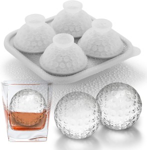 3D Golf Ice Cube Tray, Large Golf Silicone Fun Shapes Whiskey Ice Mold with Funnel