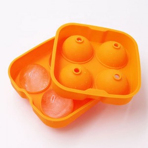Professional China Silicone Ice Cube Tray With Lid - Silicone 4 Holes Ice Cube ball maker mold  – SHY