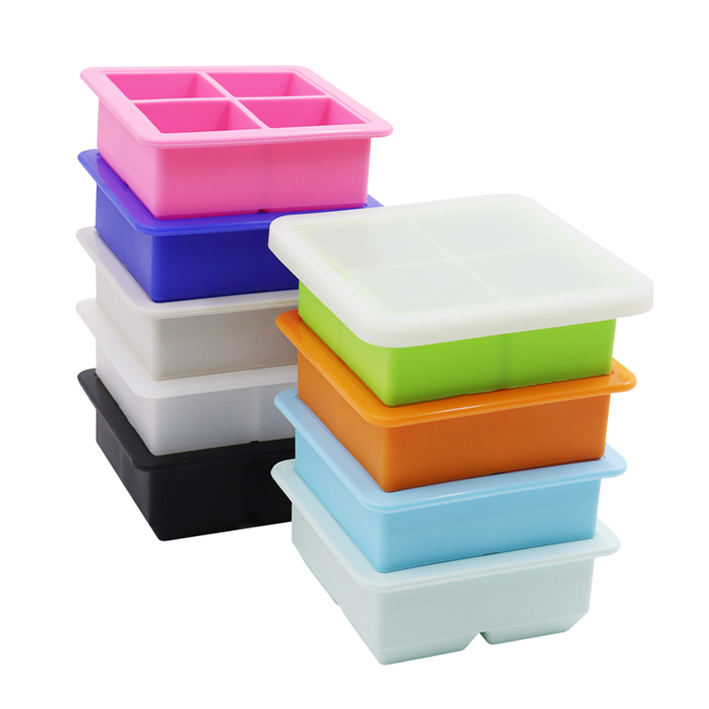 2022 High quality Silicone Ice Cube Trays - 4 cavity silicone ice cube tray with lid – SHY