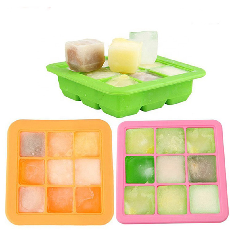 Manufacturer for Sphere Ice Cube Tray - 9 cavity Silicone Ice cube Mold Tray with lid  – SHY