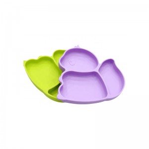 Food Grade BPA Free Divided Kids Feeding Set Baby Silicone Suction Plate