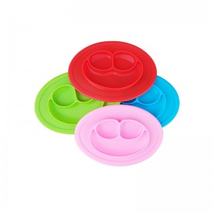 Food Grade BPA Free Divided Kids Feeding Set Baby Silicone Suction Plate