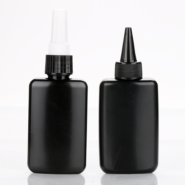 100ml cheap nail glue plastic containers unique shaped black color uv gel polish bottles Featured Image