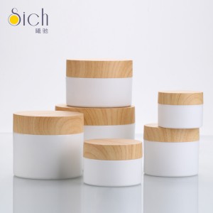 Customized Engraving Cosmetic Packaging 15ml 30ml 50ml 100ml Empty Plastic Cream Jar With Bamboo Lids