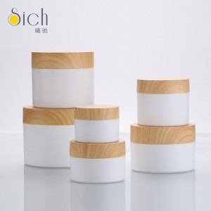 Customized Engraving Cosmetic Packaging 15ml 30ml 50ml 100ml Empty Plastic Cream Jar With Bamboo Lids