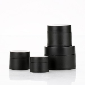 China wholesale China Cosmetic Packaging Nails Gel Matte Glass Jar with Black Aluminum Lid