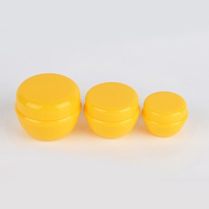 100% Original China 50g Clear Round Acrylic Jar with Yellow Plastic Cap for Skincare Cream