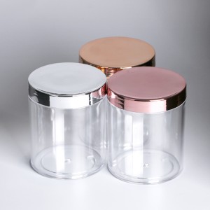Cosmetic Empty Cream Packaging 7g 10g 0.5oz 1oz 2oz 4oz 8oz 16oz Body Lip Scrub PS Frosted Cosmetic Jar With Shiny Rose Gold Cap