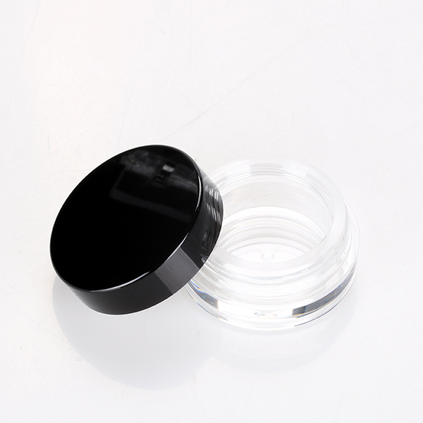 Chinese wholesale Matte Black Cosmetic Containers - 10g clear custom loose powder pot cosmetic glitter cylinder eyeshadow container with black cap – Sich