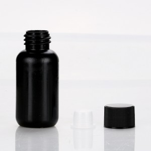 30ml Empty Black Cosmetic Packaging UV Gel Nail Polish Bottle with Different Caps