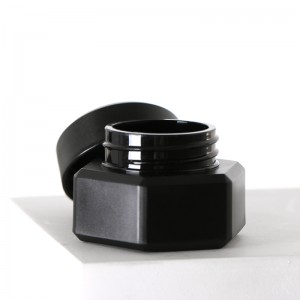 5g Matte Black Hexagonal Wholesale Empty Nail Build Glue Jar Small Cosmetic Eyeliner Container
