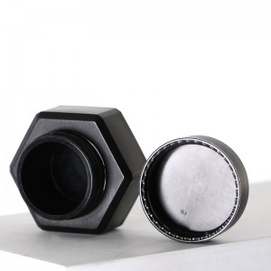 5g Matte Black Hexagonal Wholesale Empty Nail Build Glue Jar Small Cosmetic Eyeliner Container