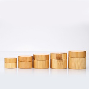 China Cosmetic Packaging Eco Friendly 50ml 100ml Frosted Bamboo Jar Bamboo Cosmetic Jars
