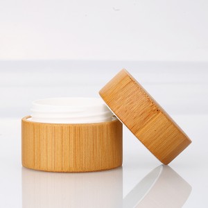 China Cosmetic Packaging Eco Friendly 50ml 100ml Frosted Bamboo Jar Bamboo Cosmetic Jars