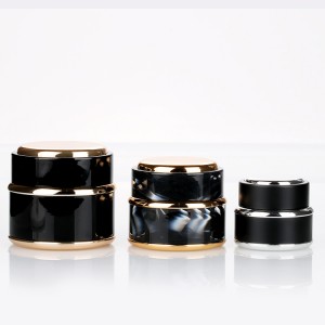 15g 30g 50g custom plastic black skin care cream jar beauty containers with lids