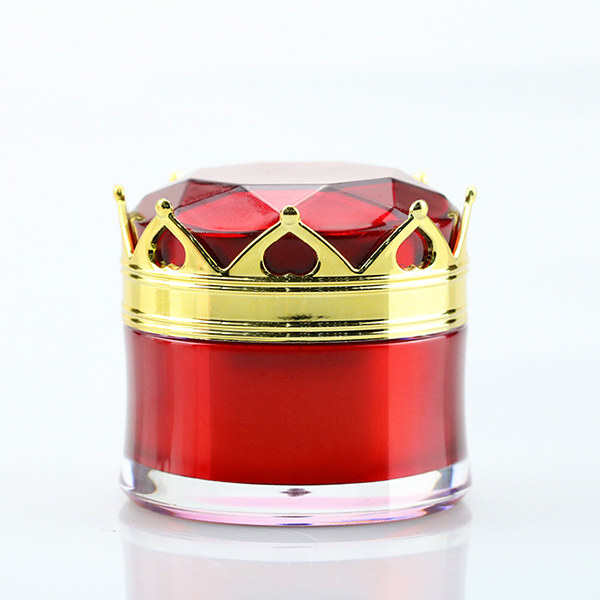 15g Luxury Red Acrylic Round Face Cream Jar Small Eye Cream Container With Crown Cap Featured Image