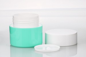 50g Green Plastic Nail Varnish Gel Jar Custom UV Polish Container with Screw Cap