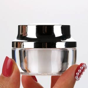 Special Design for Cream Container - 15g Double Wall Acrylic Round Plastic Nail Polish Jars Wholesale Custom Logo Cream Containers  – Sich