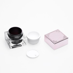 Empty beautiful acrylic bottle set for cosmetic square paaging cosmetic jars