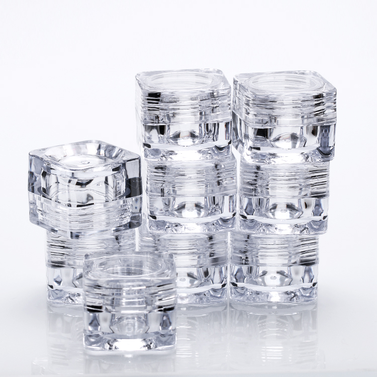Best Price on Custom Plastic Bottle - Transparent 5g empty loose powder uv gel jar glitter powder container for nail art – Sich