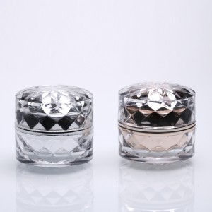 Wholesale 5g plastic Gold Silver Acrylic Double Emulsion Essence with inner lid crystal face cream jar
