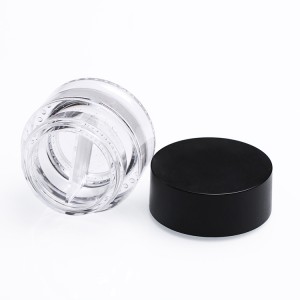 high quality round transparent black customized 3g 2 in 1 cream jar pigment plastic jars with lids
