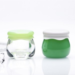 10g transparent PP cream jar cute little empty eye plastic jar cosmetic container pink/green