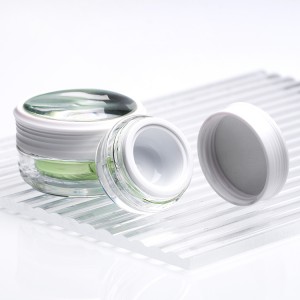 Factory supply 10g round skin care small face cream empty lip balm cosmetic acrylic empty plastic cream jar for skin care