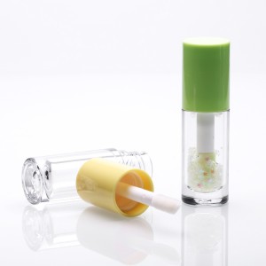 Custom logo round gloss containers twist large colorful lip glaze tube big brush head cosmetic lipgloss tubes