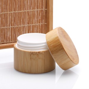 Bamboo Handmade Cosmetics Bottled Portable cream Washing Set glass plastic jar