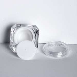 3g 5g small round white empty cosmetic plastic jars airtight lid acrylic powder jar container