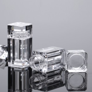 Transparent 2.5g 10g square cosmetic small eye glitter jars for powder nail 10ml