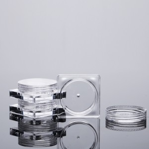 2g square cosmetic makeup eyeshadow powder empty jar with uv coat cap