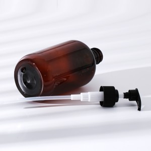 500ml Transparent Brown Unique Body Scrub Plastic Water Lotoin Pump Pet Bottle Recycling Machine Pump Head