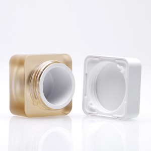 5g luxury bamboo acrylic cosmetic jars beauty packaging square plastic uv gel container with bamboo lid