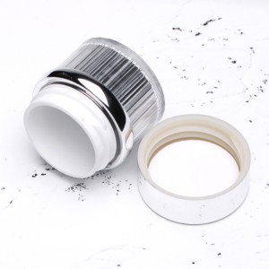 Cosmetic packaging 5g 10g silver shiny luxury cosmetic jar cream container acrylic jar with clear cap