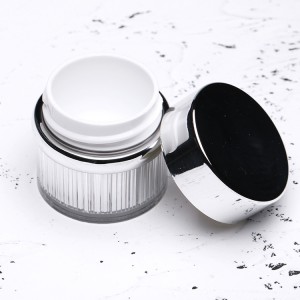 Cosmetic packaging 5g 10g silver shiny luxury cosmetic jar cream container acrylic jar with clear cap