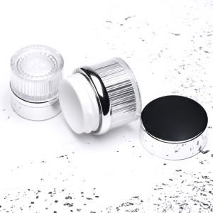 Luxury cosmetic packaging 5g 10g silver acrylic unique shape jars 5ml with screw cap