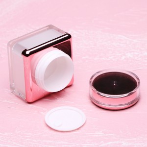 Square cosmetics storage container 5g 15g 40g empty pink skin care packaging plastic cream jar