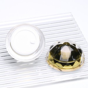 China manufacturer 15g 30g 50g gold acrylic cream packaging cosmetic jar global shaped plastic pots