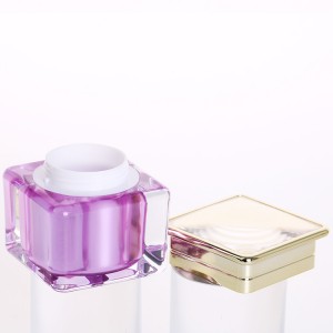 10g 30g square clear acrylic cream bottle empty cosmetic sample containers lip balm eye shadow cream nail pot purple acrylic jar