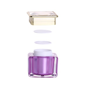 10g 30g square clear acrylic cream bottle empty cosmetic sample containers lip balm eye shadow cream nail pot purple acrylic jar