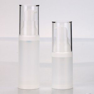 15ml 30ml wholesale cosmetic skin care cream container matte white plastic vacuum pump bottle
