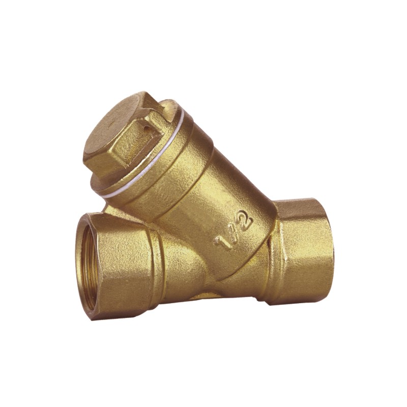 Strong durability brass Y-type strainer valves with good sealing performance and high temperature resistance, brass Y-type filter valve.
