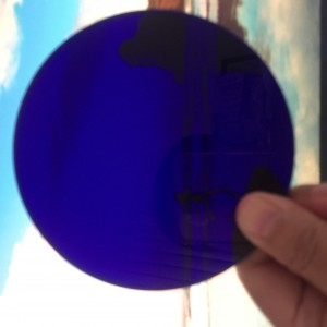 Cobalt Blue Glass for observing flame