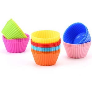 Bandeja de cozimento de mini muffin circular de silicone reutilizável para uso na cozinha